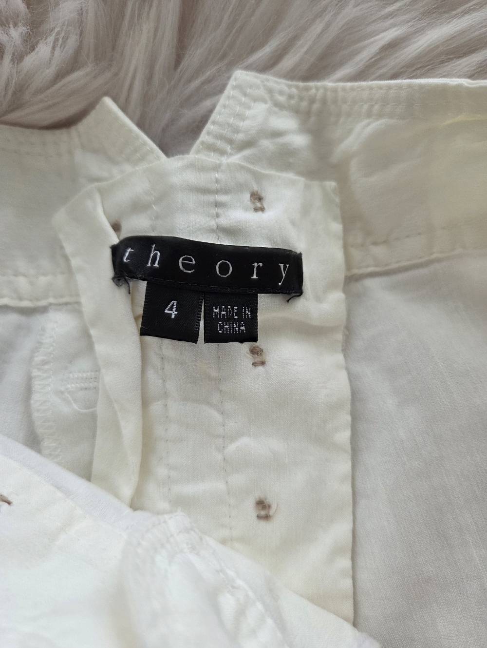 Theory White Sailor Button Wide-Leg Pants *RARE* Sz4 - Picture 5 of 6